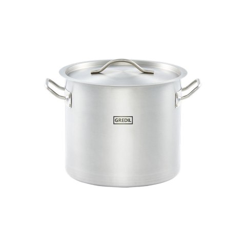 Garnek wysoki z pokrywką, stalowy, Gredil, Ø 280 mm, V 15.4 l Gredil