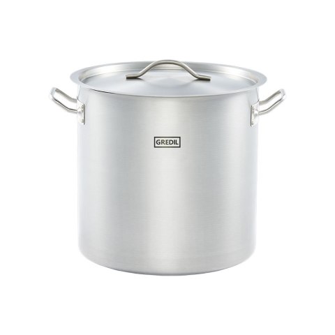 Garnek wysoki z pokrywką, stalowy, Gredil, Ø 320 mm, V 25.7 l Gredil