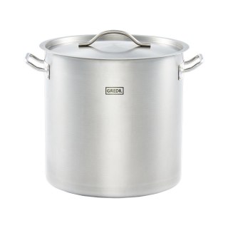 Garnek wysoki z pokrywką, stalowy, Gredil, Ø 360 mm, V 36.6 l Gredil