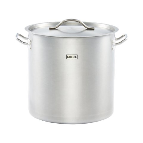 Garnek wysoki z pokrywką, stalowy, Gredil, Ø 360 mm, V 36.6 l Gredil