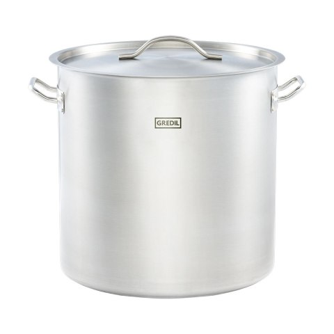 Garnek wysoki z pokrywką, stalowy, Gredil, Ø 400 mm, V 50.3 l Gredil