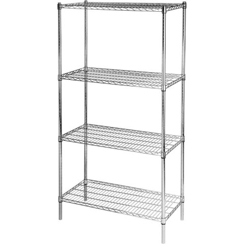 Regał chromowany, 4 półki, składany, Gredil, 900x450x1800 mm Gredil