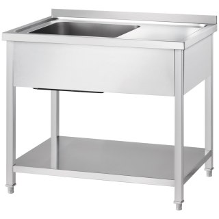 Stół ze zlewem 1-kom.(L),z półką, Gredil, 1200x600x850 mm skręcany Gredil