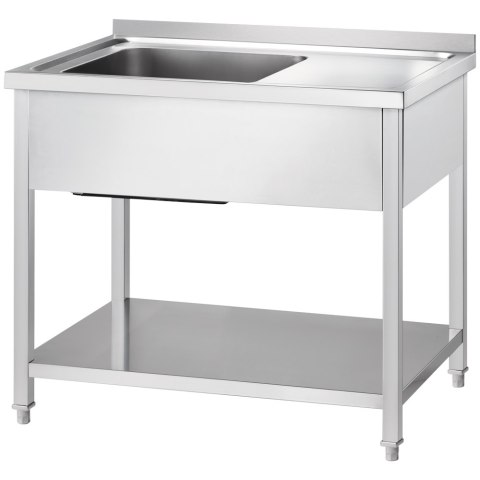 Stół ze zlewem 1-kom.(L),z półką, Gredil, 1200x700x850 mm skręcany Gredil