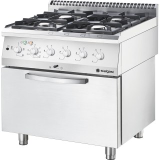 Kuchnia gazowa z piekarnikiem elektrycznym, 800x700, 17.0+6.5 kW, G30/37 mbar Stalgast