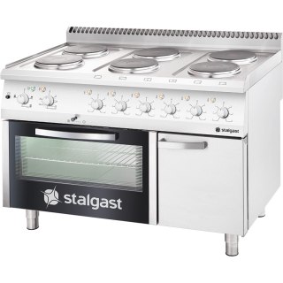 Kuchnia elektryczna, 6-polowa z piekarnikiem elektrycznym, 15.6+7 kW Stalgast